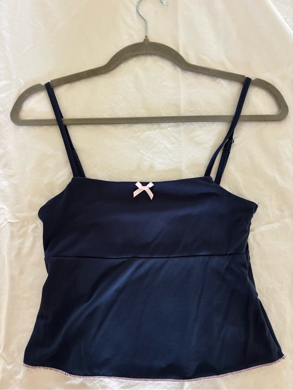Edikted Navy Tank Top with Pink Bow